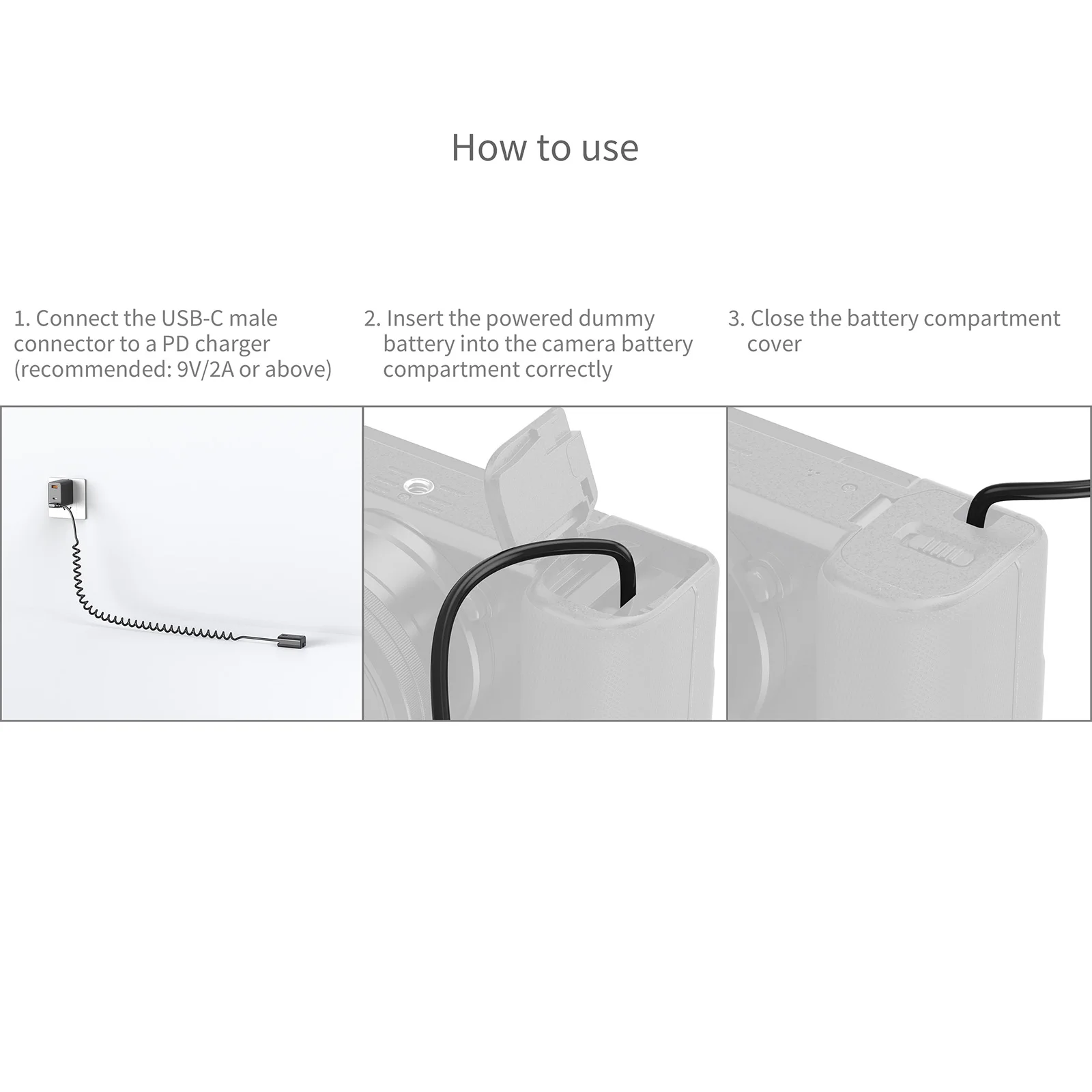 Sony Camera Zv-E10 - SmallRig 6542 USB-C Dummy Battery Cable
